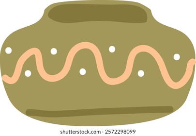Hand Drawn Clay Vase Vector Illustration
