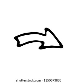 Hand Drawn click arrow doodle. Sketch style icon. Decoration element. Isolated on white background. Flat design. Vector illustration.