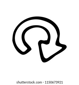 Hand Drawn click arrow doodle. Sketch style icon. Decoration element. Isolated on white background. Flat design. Vector illustration.