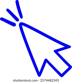 Hand drawn click here icon. Mouse cursor icon.