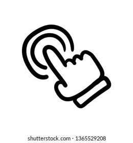 Hand drawn clicking icon, pointer click doodle