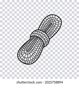 Hand drawn Climber Rope isolated on transparent background. Vector illustration.
