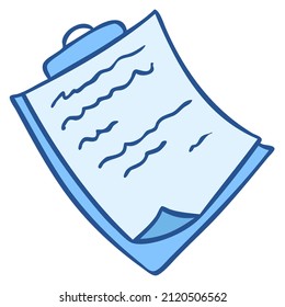 Resultado del análisis clínico realizado a mano, revisión médica en el vector estilo doodle.
