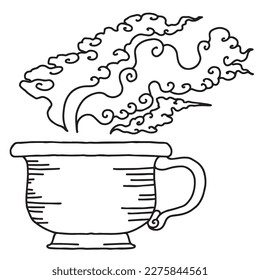 hand drawn clip art outline hot cup