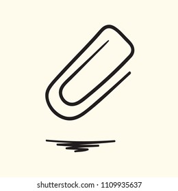 Hand drawn clip doodle icon. Vector illustration.
