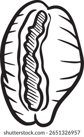 Hand drawn clipart illustration of seashell shell mollusc seaside shellfish 