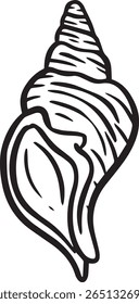 Hand drawn clipart illustration of seashell shell mollusc seaside shellfish 
