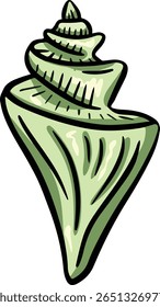 Hand drawn clipart illustration of seashell shell mollusc seaside shellfish 
