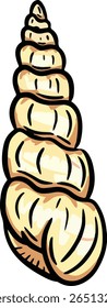 Hand drawn clipart illustration of seashell shell mollusc seaside shellfish 