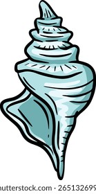 Hand drawn clipart illustration of seashell shell mollusc seaside shellfish 