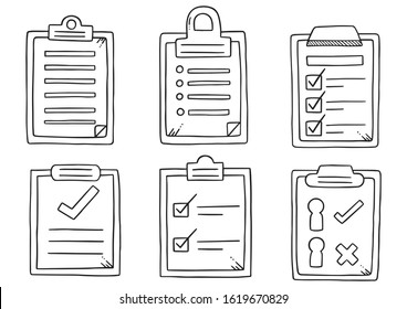 hand drawn Clipboard icon. doodle illustration of clipboard for web isolated on white background Vector