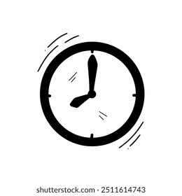 Handgezeichnete Uhrengrafik. Doodle-Vektor. Einzeln auf weißem Hintergrund - EPS 10 Vektor