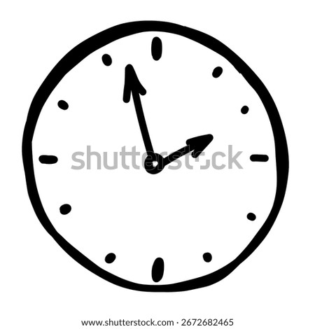 Hand drawn clock stopwatch time measurement doodle. Simple Comic washes icon element collection.Vector arrow timer illustration.
