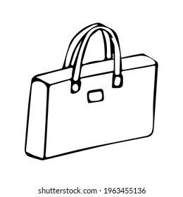 Hand drawn closed briefcase. Career promotion concept