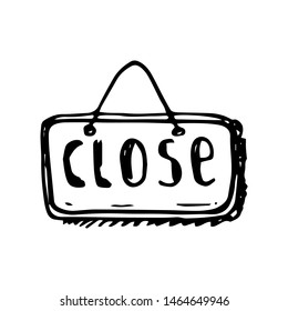 Hand Drawn closed doodle. Sketch style icon. Decoration element. Isolated on white background. Flat design. Vector illustration.