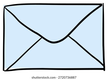 Hand drawn closed envelope icon doodle style email letter message vector illustration