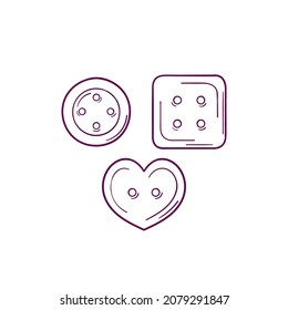 Botones de ropa dibujados a mano ilustración vectorial aislada en fondo blanco