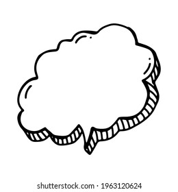 globo de nubes dibujado a mano aislado al estilo doodle