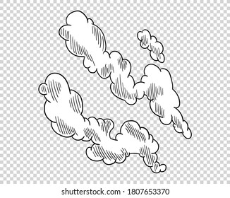 Hand drawn cloud in cartoon style. Doodle sky sketch. Coloring design element. Vector illustration on transparent background - Powered by Shutterstock - Get 15% off with code: PIKWIZARD15