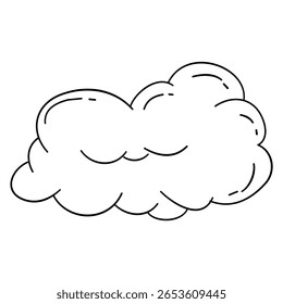 Hand drawn cloud Cloudscape drawing, Simple outline scribble draw