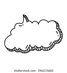 hand drawn cloud dialogue balloon in doodle style isolated