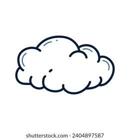 Hand drawn cloud doodle line illustration. cloud icon vector.