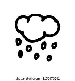 Hand Drawn cloud doodle. Sketch style icon. Decoration element. Isolated on white background. Flat design. Vector illustration.