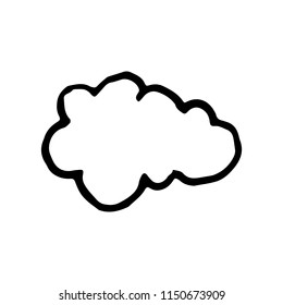 Hand Drawn cloud doodle. Sketch style icon. Decoration element. Isolated on white background. Flat design. Vector illustration.