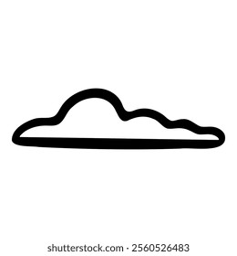 Hand drawn cloud. Doodle smooth, curved edges and a minimalistic design, resembling a soft and fluffy shape.