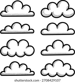 Paquete de Doodles de Nube dibujado a mano
