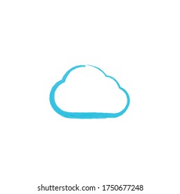 Hand drawn cloud icon. Stock vector illustration isolated on white background.