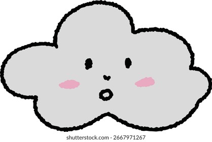 Dibujado a mano ilustración de la nube para el Clima nublado