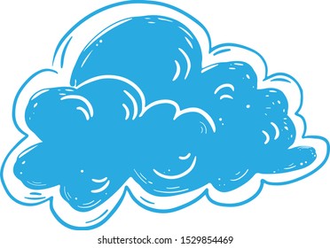 Hand drawn cloud isolated on white background.
Doodle vector elements in trendy scandinavian style.
 Weather design object.