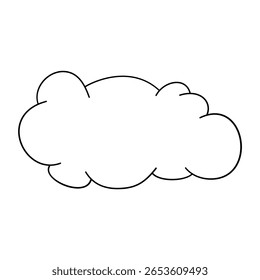 Hand drawn cloud outline line draw