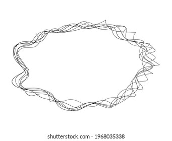 hand drawn cloud scribble . abstract bubble frame in doddles style. Lateen design element. Continuous line. Vector illustration. isolated