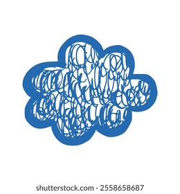 Hand drawn cloud set. Doodle sketch style cloud. Simple outline scribble draw. Vector illustration.