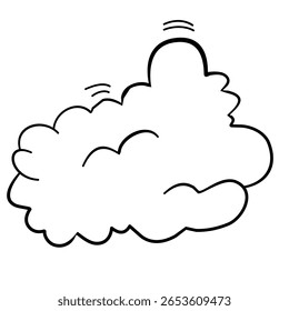Nube dibujada a mano Dibujo de garabato de contorno simple