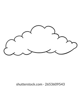 Hand drawn cloud vector Simple outline scribble draw