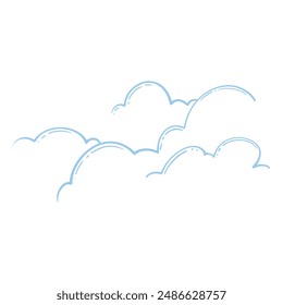 Hand drawn of clouds esoteric symbol. Alchemy mystical magic elements isolated on white background.