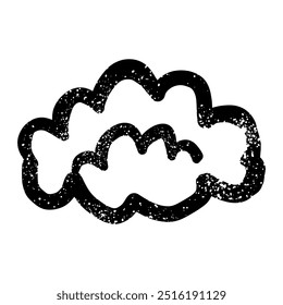 Nubes dibujadas a mano con textura grunge