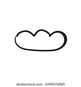 Hand drawn clouds icon. Cloudy doodle sketch, cloud weather symbol scribble design element isolated, sketchy handdrawn ink vector imitation
