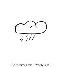 Hand drawn clouds icon. Cloudy doodle sketch, cloud weather symbol scribble design element isolated, sketchy handdrawn ink vector imitation