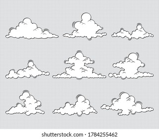 Hand drawn of clouds icon,Vector illustration