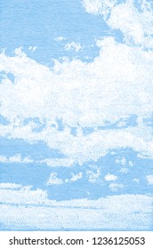 Hand drawn Clouds, retro engraving style. design element. vector illustration