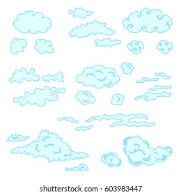 Hand drawn clouds set. Stock vector illustration for decoration, weather icons