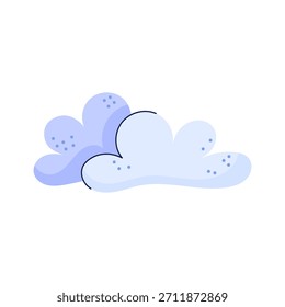 Hand drawn clouds. Sky and weather design element. Isolated vector illustration on white background.