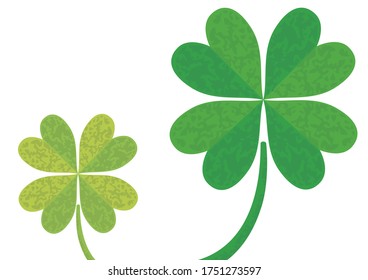 Hand drawn clover illustration, symbol of good luck. Illustration for background.