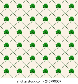 Hand drawn Clover leaf polka dot Seamless background vector
