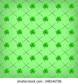 Hand drawn Clover leaf polka dot Seamless background vector
