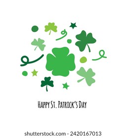 Hand Drawn Clover for Saint Patrick_s Day. National holidays celebration concept vector